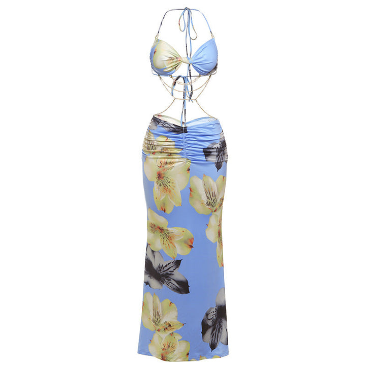 Women's Bikini Set with Elegant Wrap Design and Floral Pattern EB