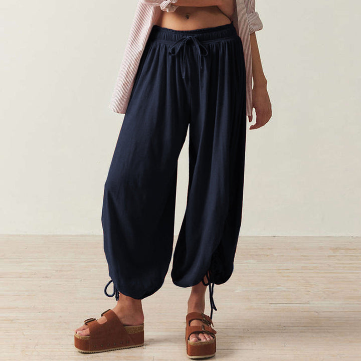 Ladies Comfortable Harem Pants with Elegant Ruffle Details EB