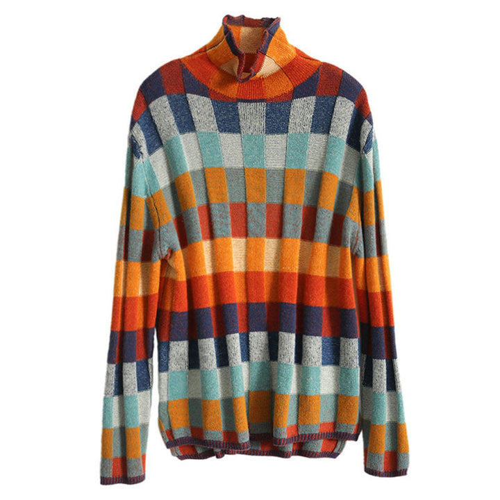 Colourful Check Knit Jumper