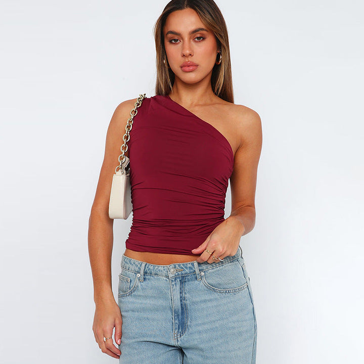 Luna - Asymmetrical Cropped Fitted Top: Chic for Parties