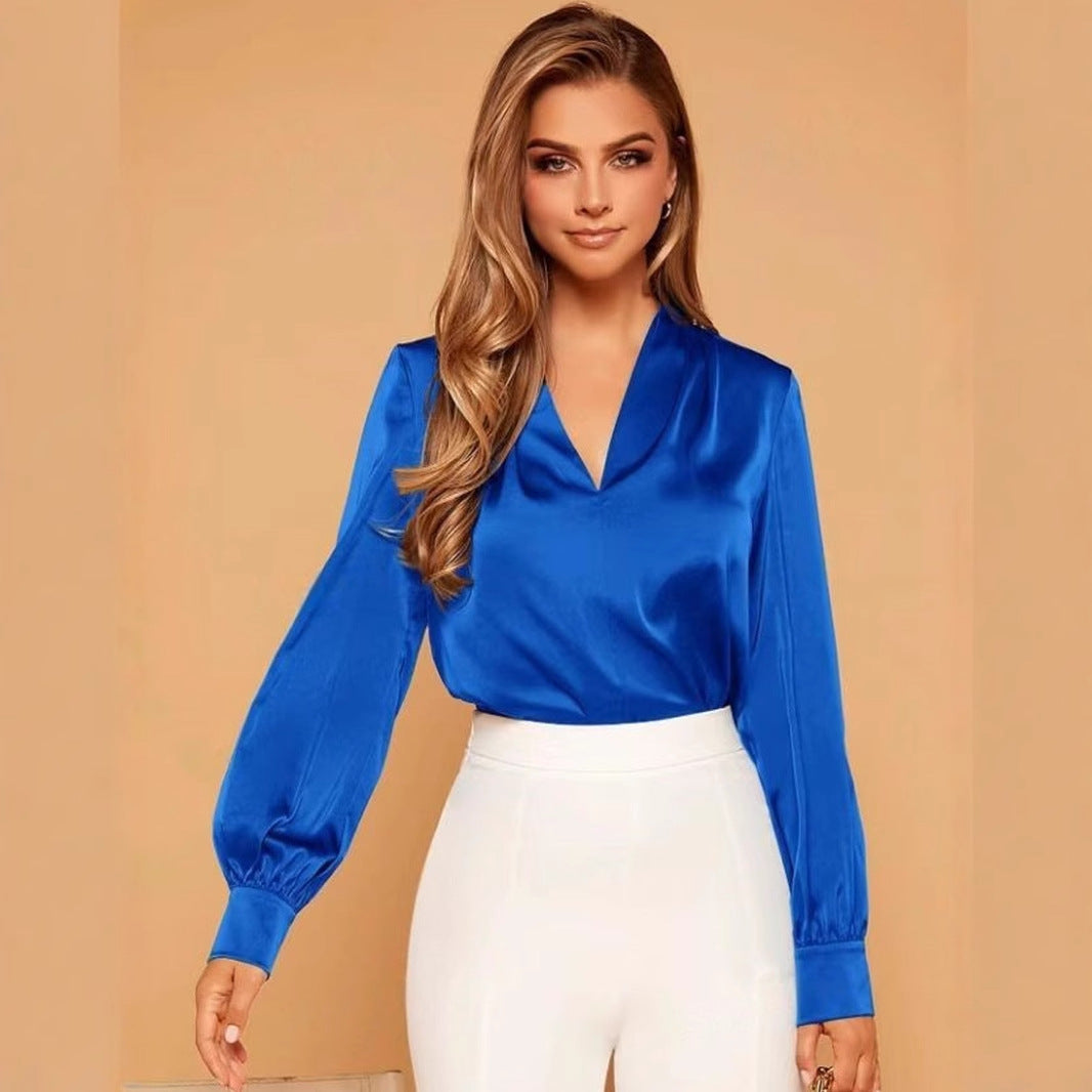 EMILIE I CASUAL SATIN BLOUSE