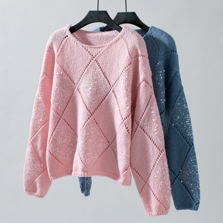 Casual Hollow Knit Pullover