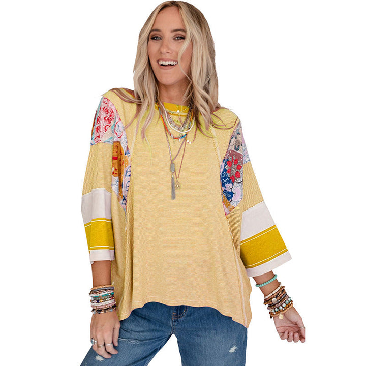 BAILEY Lightweight Patchwork Batwing Top - Elena Harper