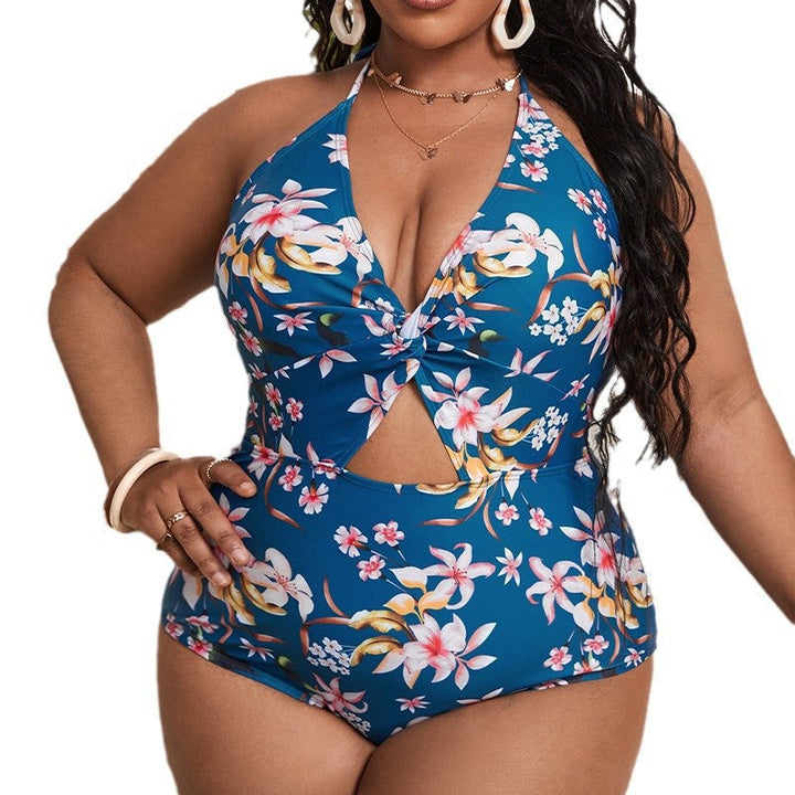 Women's Floral Pattern One-Piece Swimsuit with Cut-Out Design Maréssa, view 5 - Elena Harper