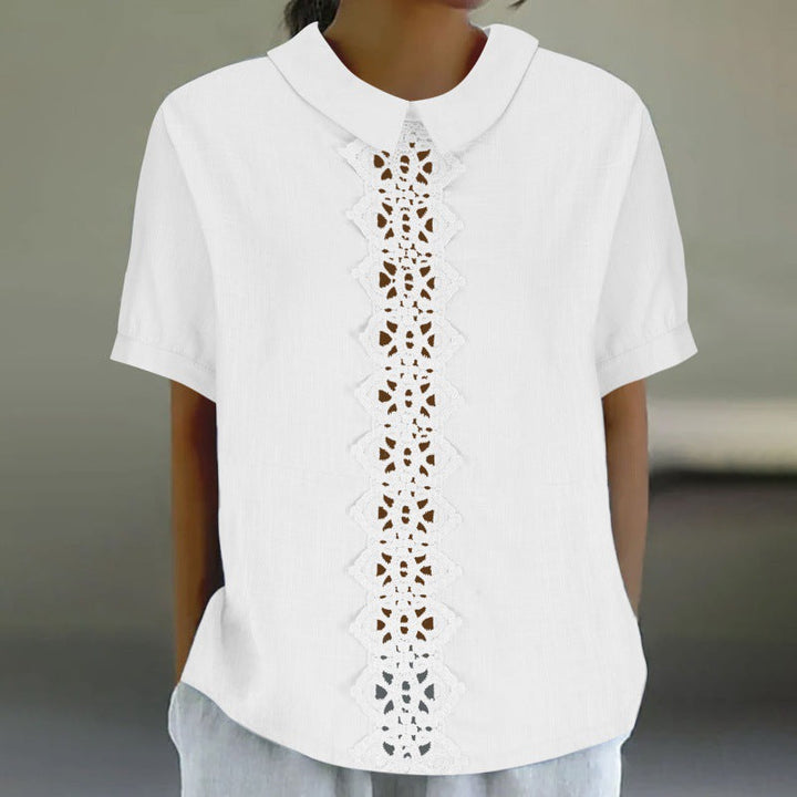 Women's Light Lace Panel Blouse - Effortless Style