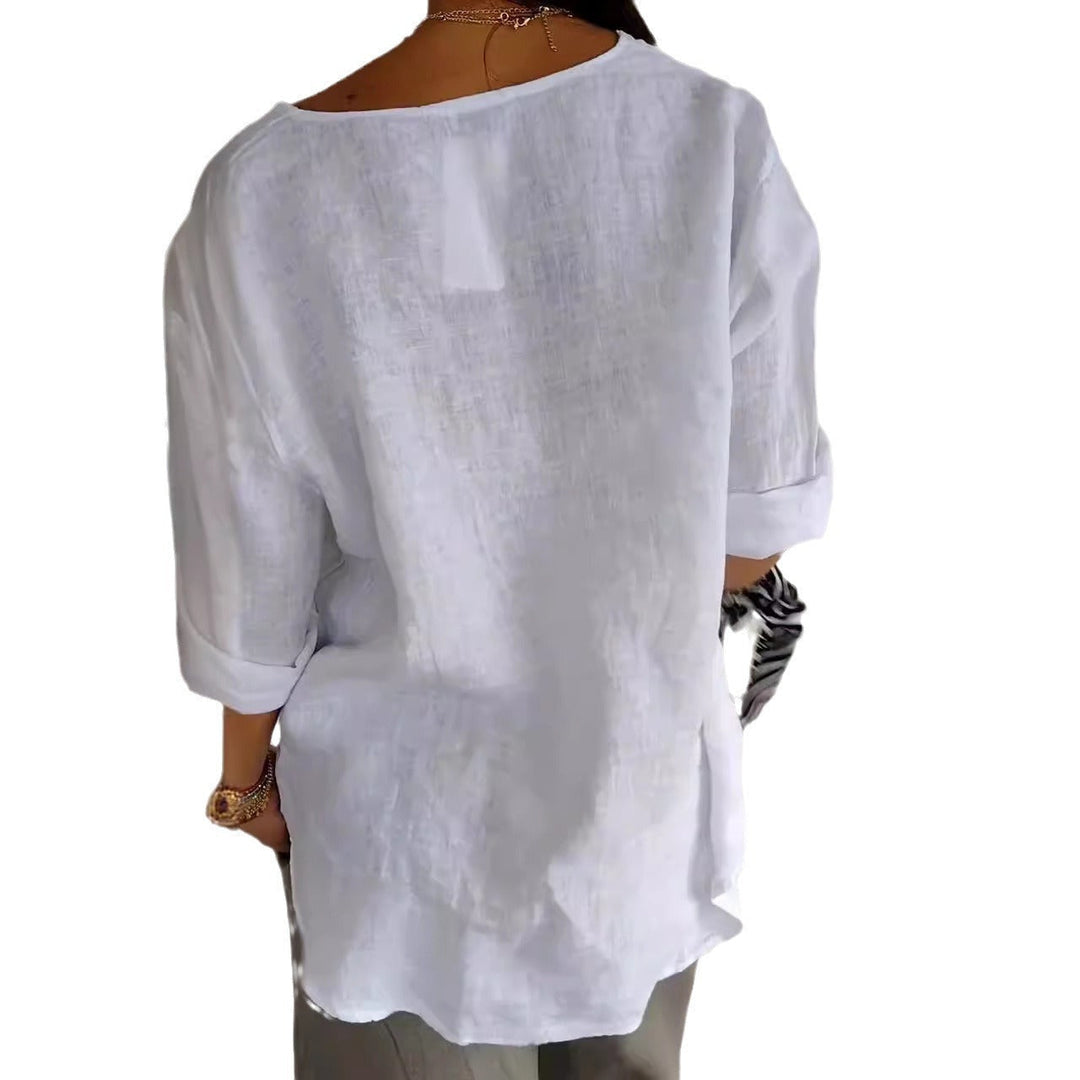 Women's Airy Button Blouse - Effortless Comfort for Casual Style