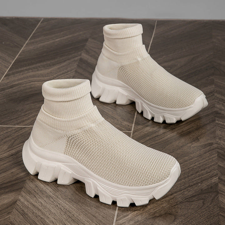 Women's Breathable Slip-On Sneakers with Airy Knit Upper and Flexible Sole EB
