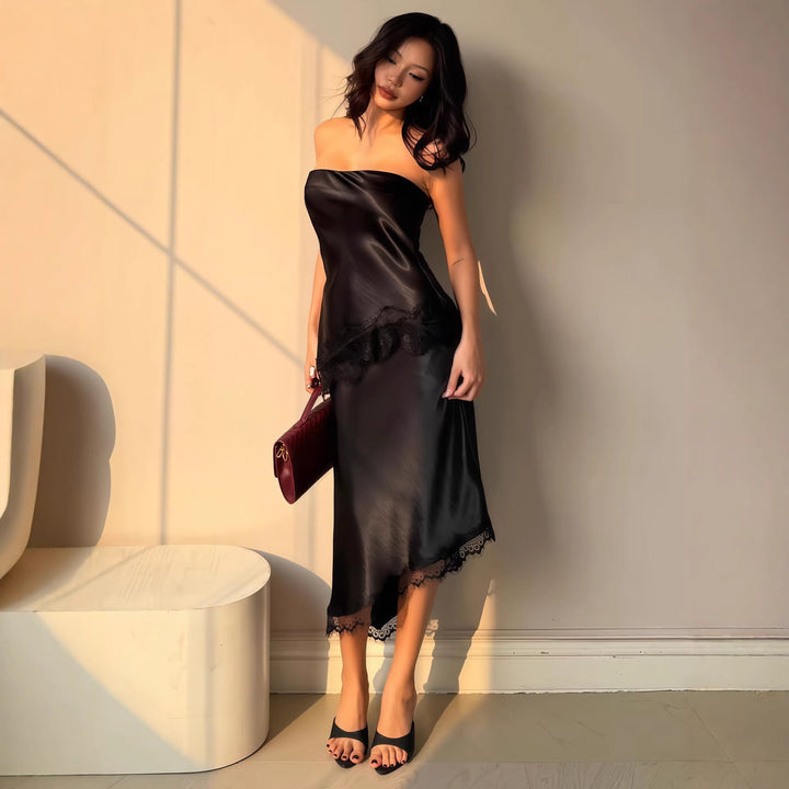 Women's Evening Dress with Lace Accents EB
