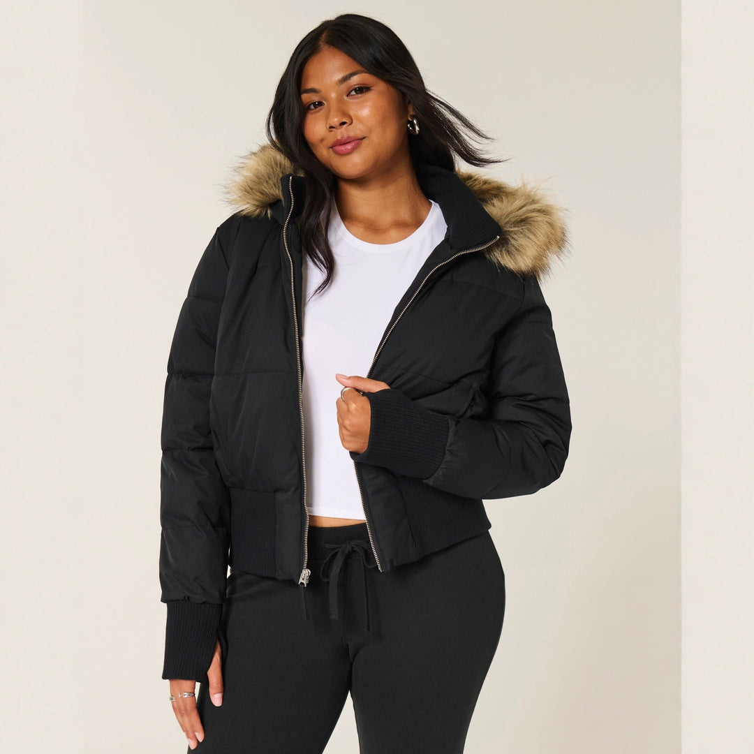 Élodie – Women's Quilted Winter Coat with Removable Hood