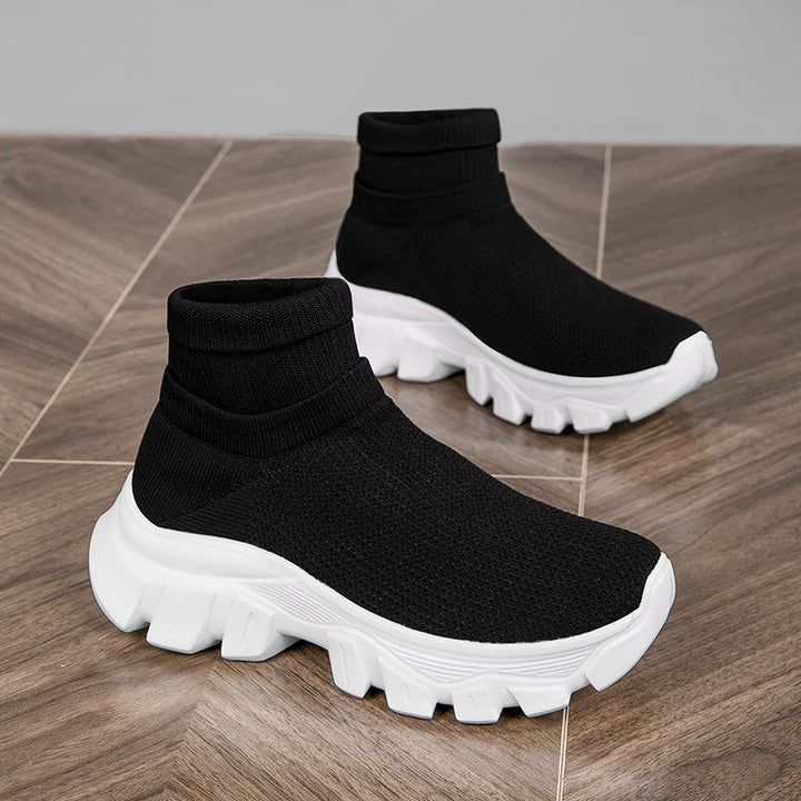 Women's Breathable Slip-On Sneakers with Airy Knit Upper and Flexible Sole EB