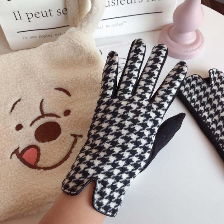 Vintage Plaid Warm Gloves