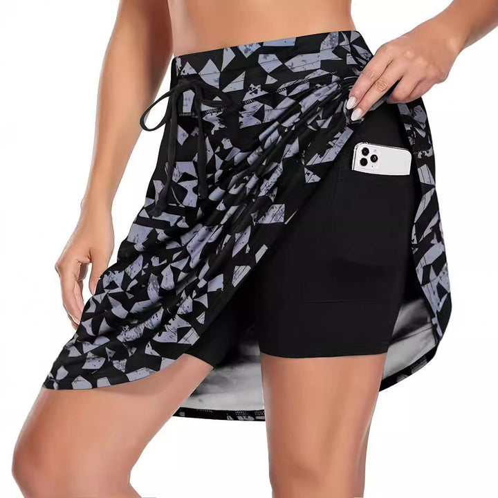 Women's Athletic Skirt with Built-in Compression Shorts