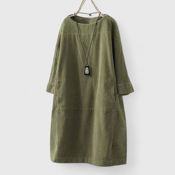 Lorra™ comfortable midi dress by Emma & Rose Cape Town featuring a flowy fabric, knee-length cut, and elegant design.