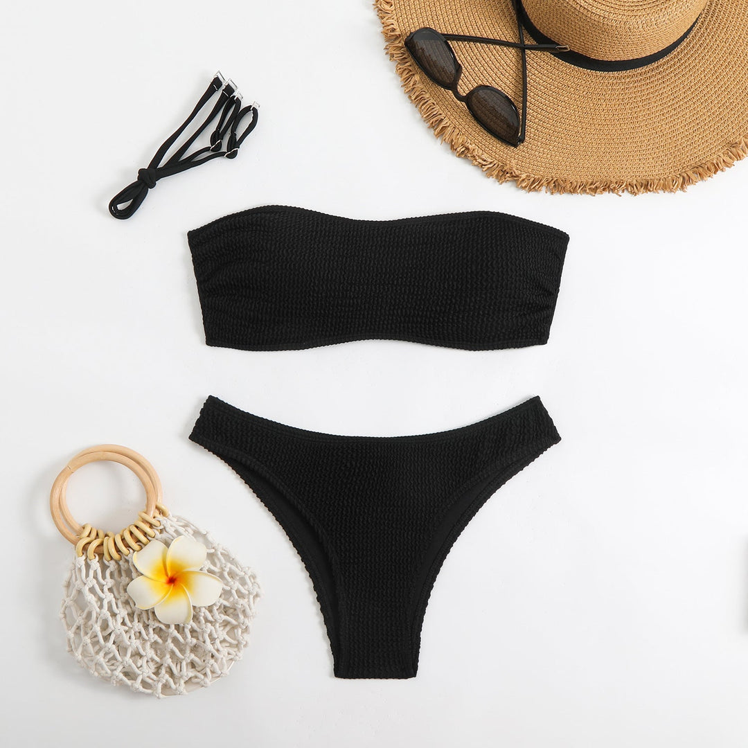 Women's Bandeau Bikini with Textured Design EB