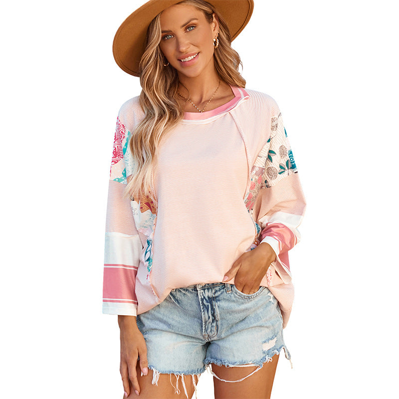 BAILEY Lightweight Patchwork Batwing Top - Elena Harper