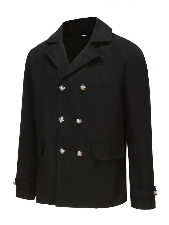 Timeless Men’s Double-Breasted Pea Coat with Durable Canvas