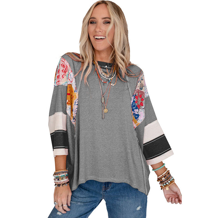 BAILEY Lightweight Patchwork Batwing Top - Elena Harper