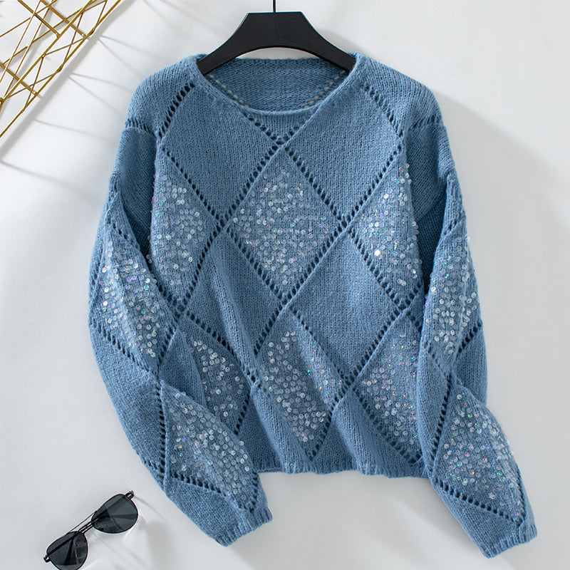 Casual Hollow Knit Pullover