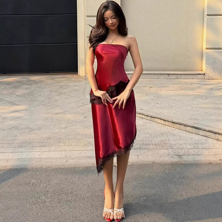 Women's Evening Dress with Lace Accents EB
