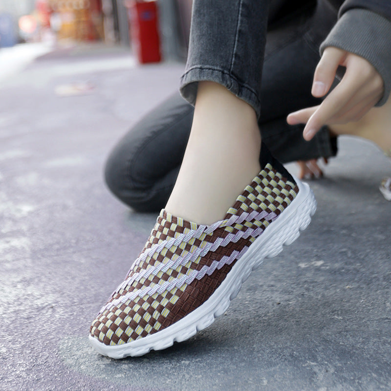 Women's Comfortable Slip-On Sneakers with Breathable Fiber Structure EB