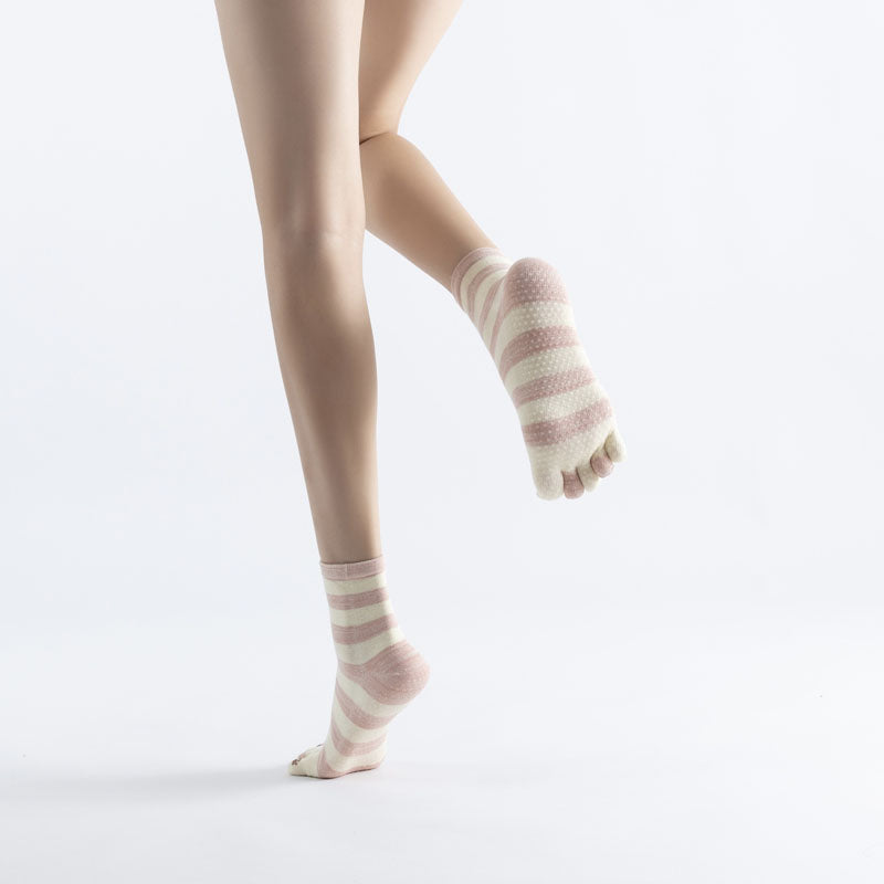 Casual Striped 5-Toe Socks