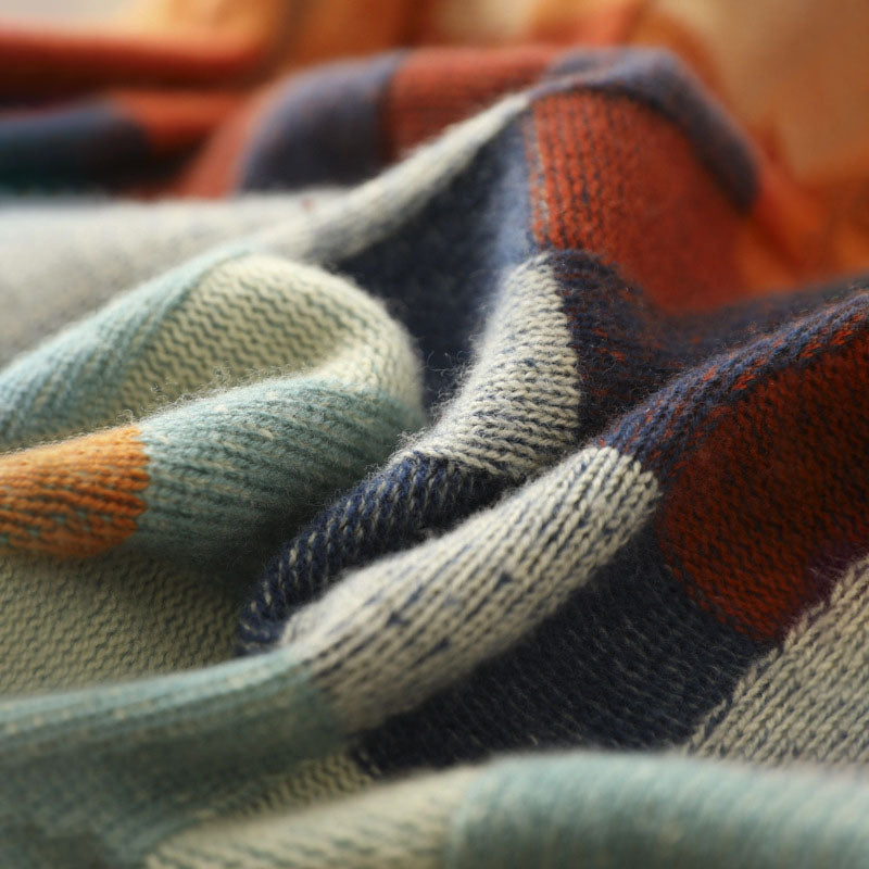 Colourful Check Knit Jumper