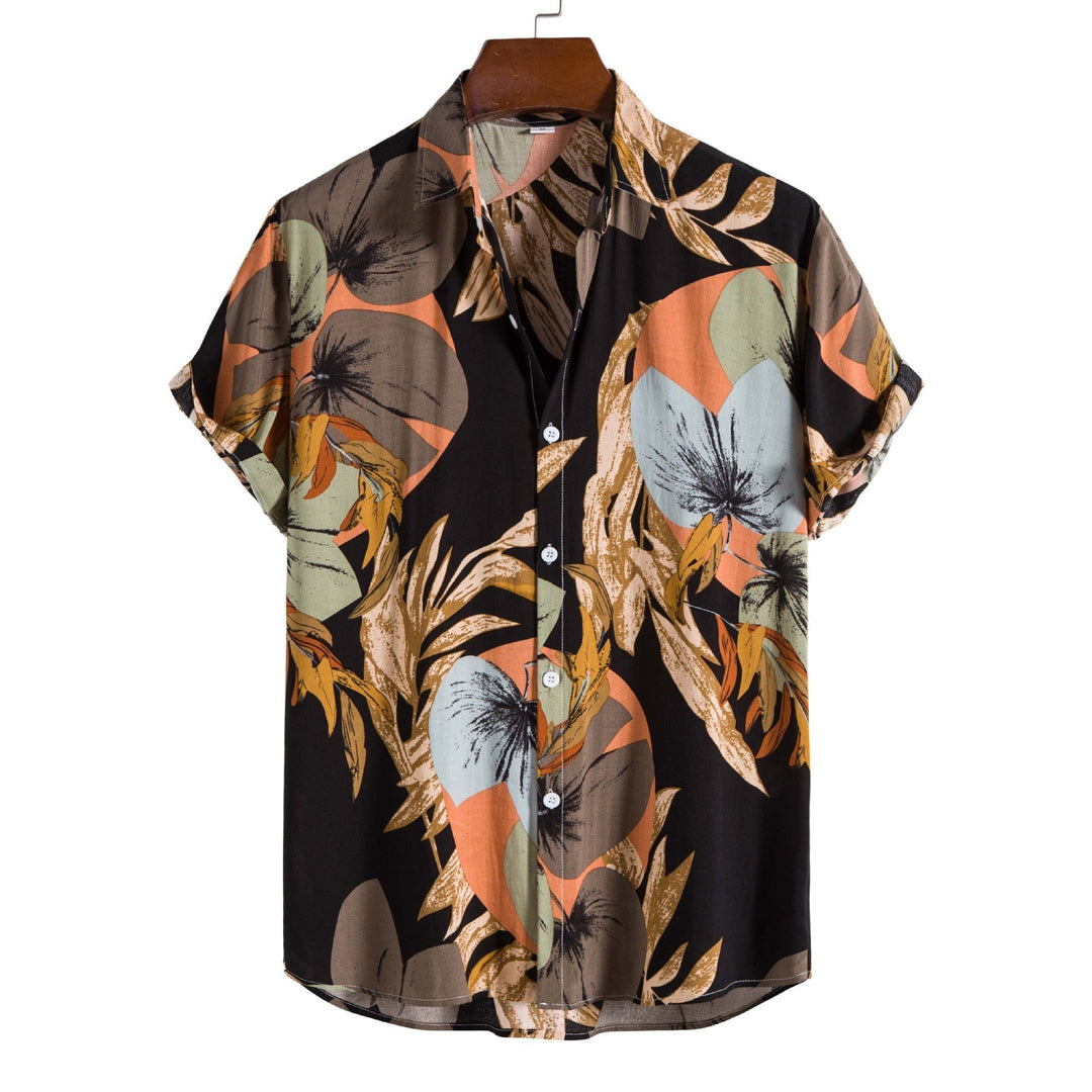 Men's Floral Pattern Short Sleeve Shirt - Stylish & Relaxed Fit