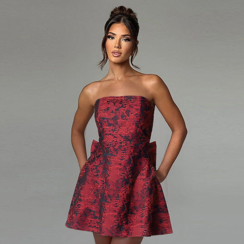 Women's Strapless A-Line Mini Party Dress