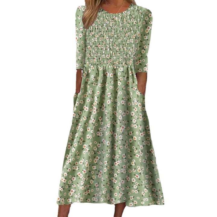 Women's Floral Smocked Midi Dress - Chic & Stylish