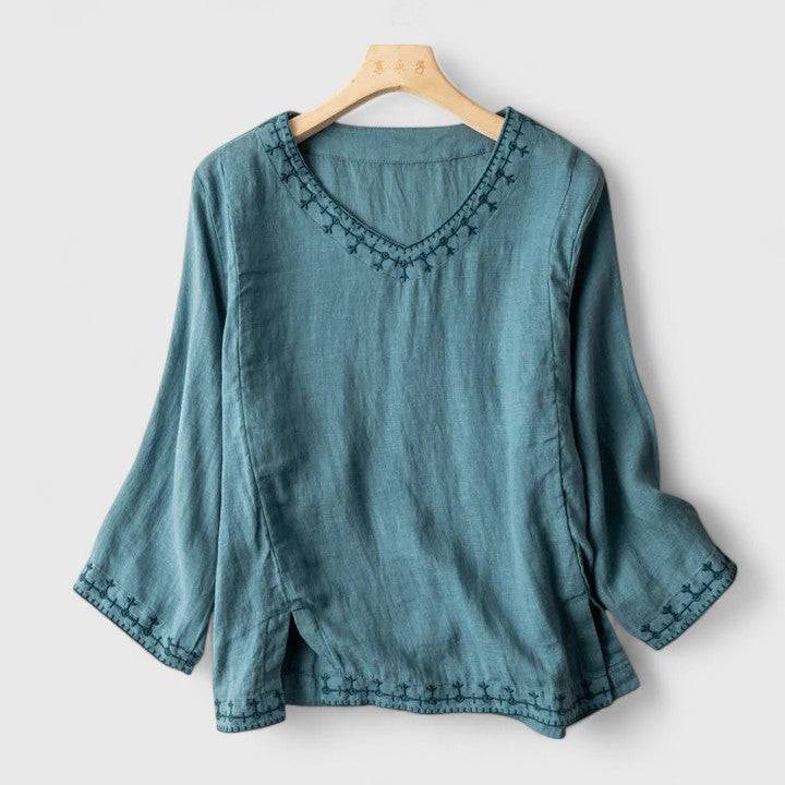 Taysia™  |  Elegant V-neck Blouse