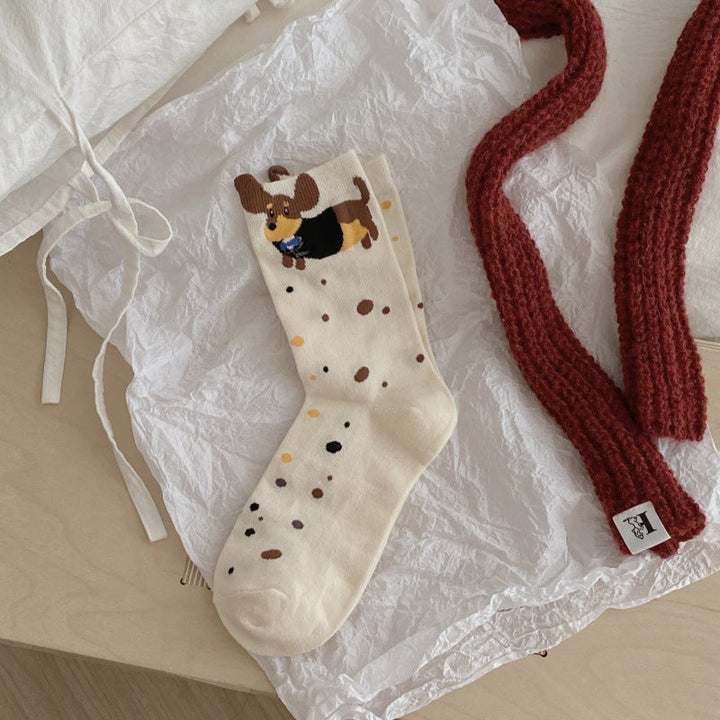 Casual Cartoon Dog Socks