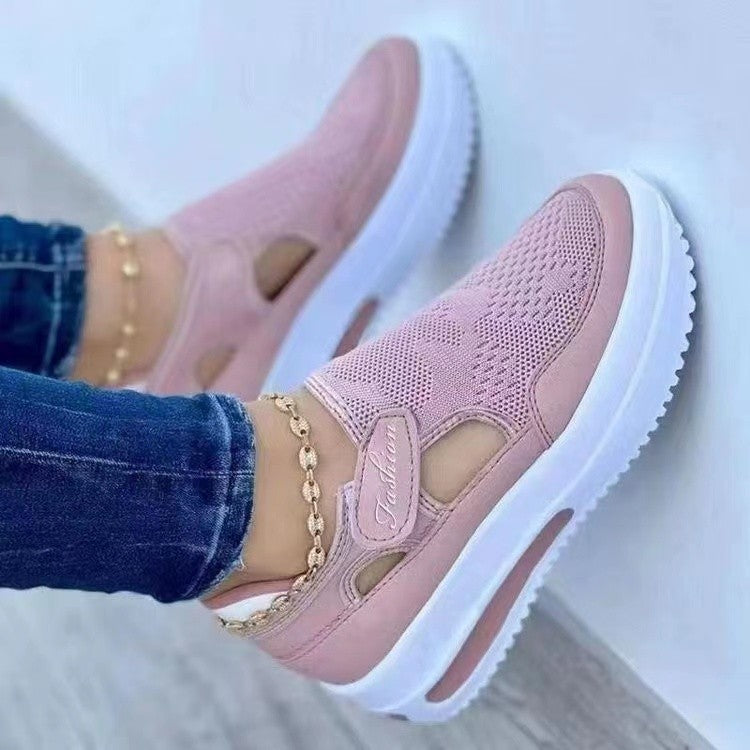 Ladies' Breathable Sneakers with Fashionable Mesh Upper and Non-Slip Sole EB