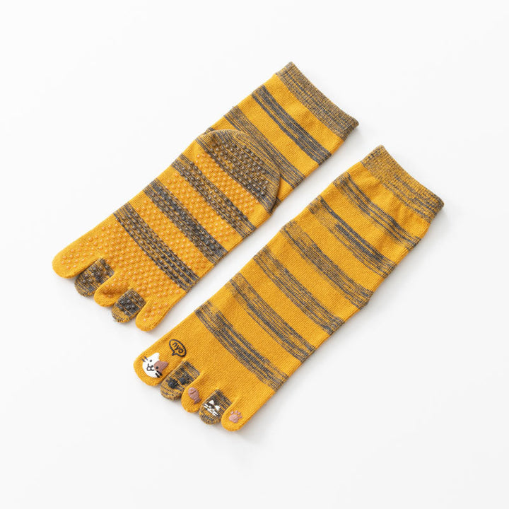 Casual Striped 5-Toe Socks