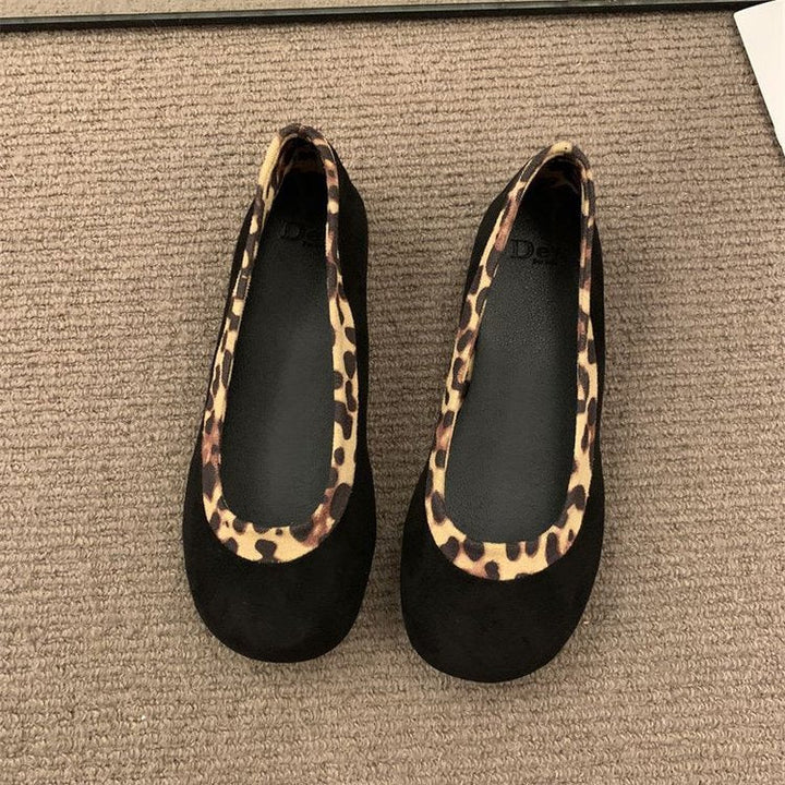 Ladies' Ballerinas with Leopard Print and Comfortable Lining EB