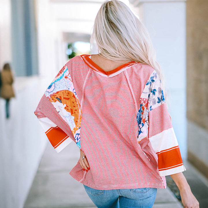 BAILEY Lightweight Patchwork Batwing Top - Elena Harper
