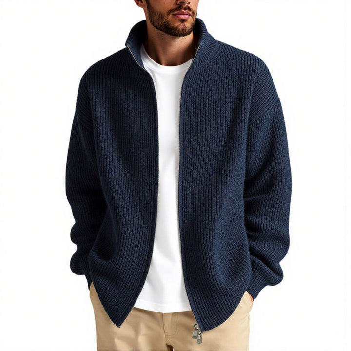 Men's High Collar Zipper Cardigan – Stylish Comfort