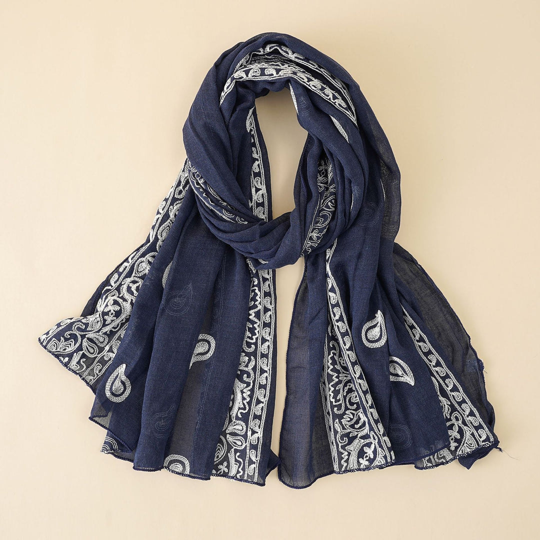 Women's Scarf with Delicate Embroidery
