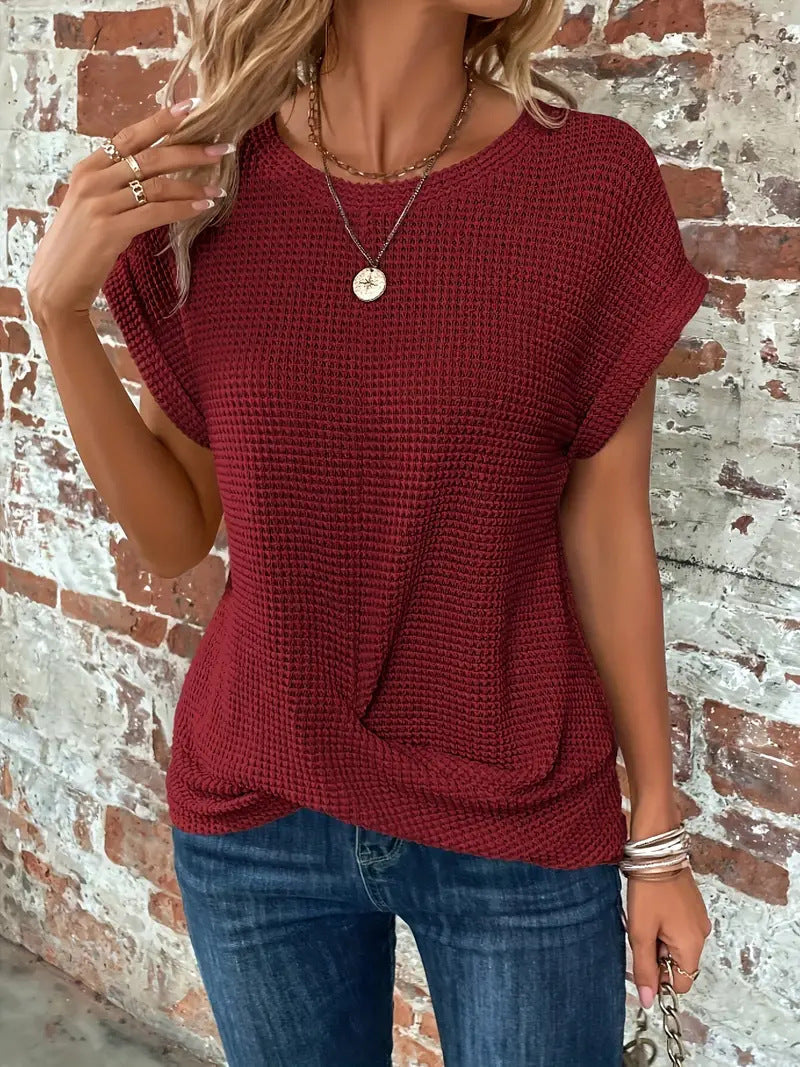 Tegan – Waffle Knit Casual Tee