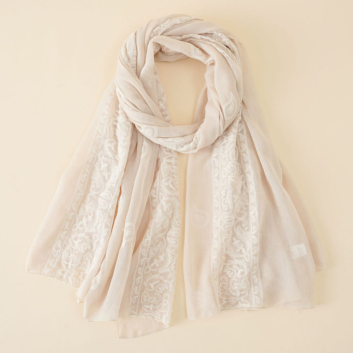 Women's Scarf with Delicate Embroidery
