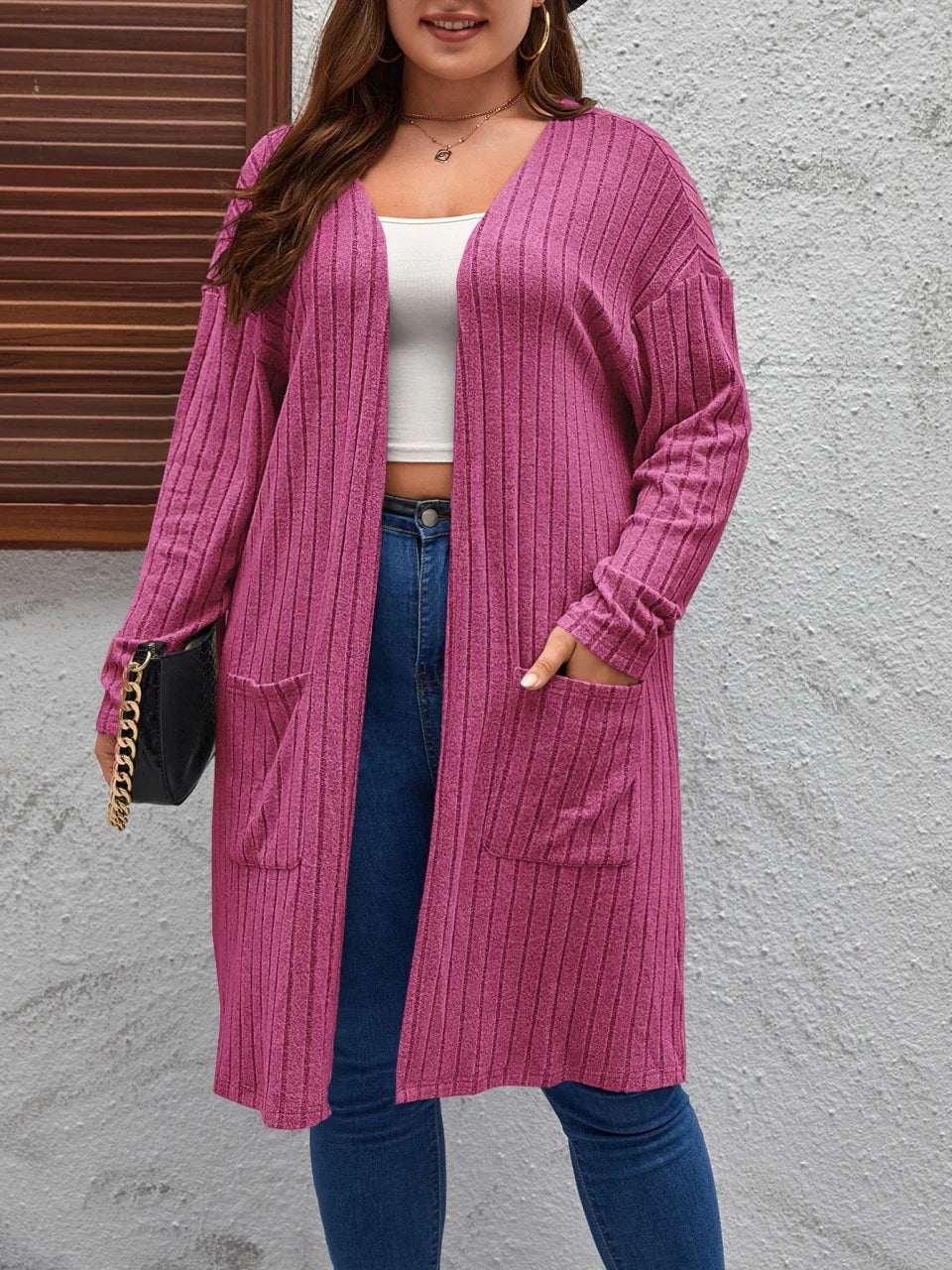 Women's Button-Up Plush Effect Coat – Soft and Warm