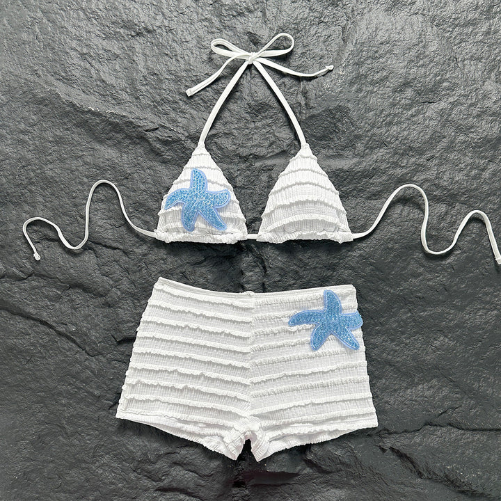 Women's Bikini with Ruffle Design and Charming Applications EB