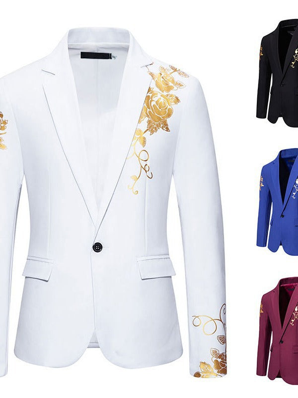 Men's Elegant Floral Design Blazer for Special Occasions