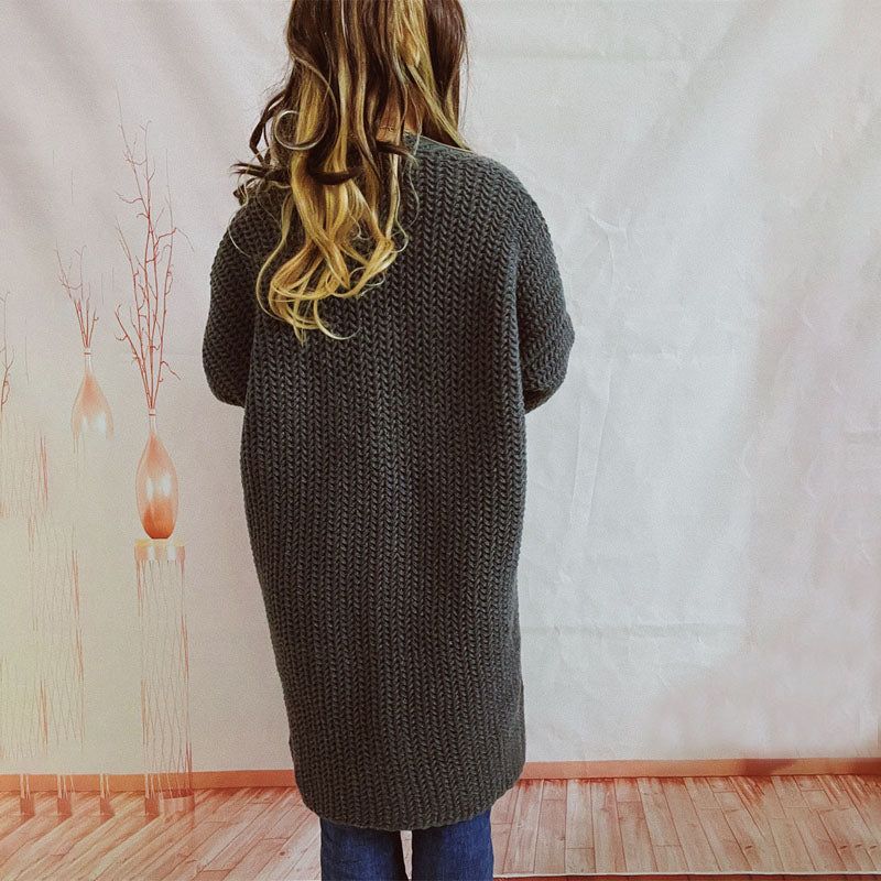Casual Knitted Cardigan in Solid Color