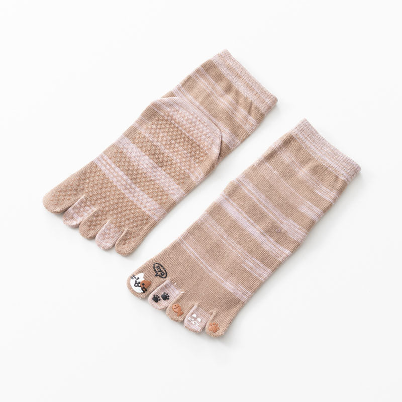 Casual Striped 5-Toe Socks