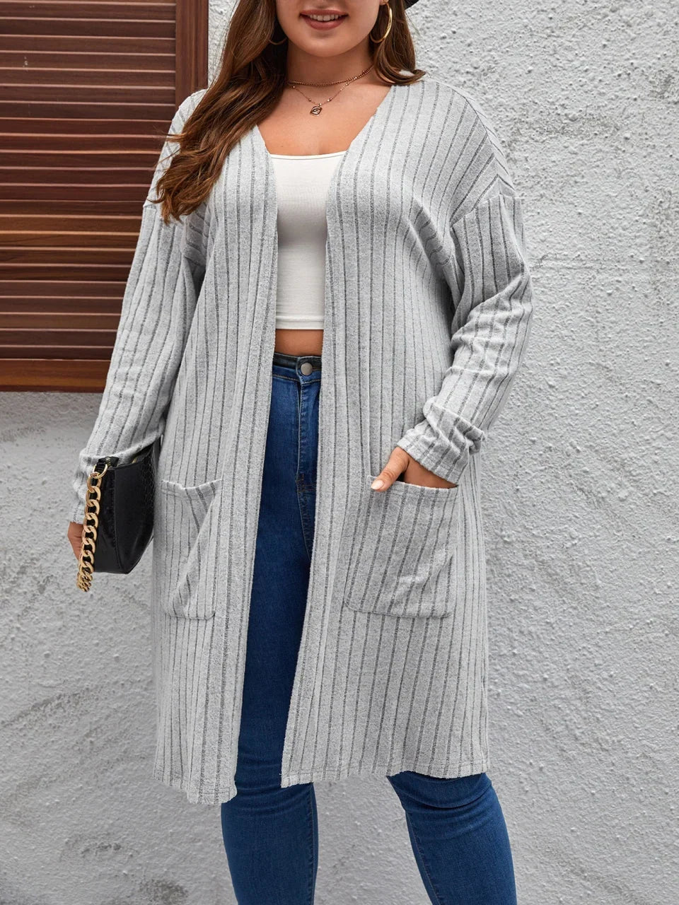 Women's Button-Up Plush Effect Coat – Soft and Warm