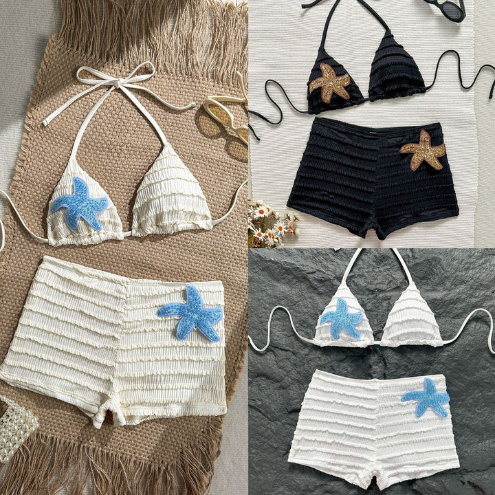 Women's Bikini with Ruffle Design and Charming Applications EB