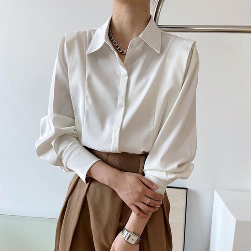Premium Satin Shirt for Women – Elegant Long Sleeve Shirt