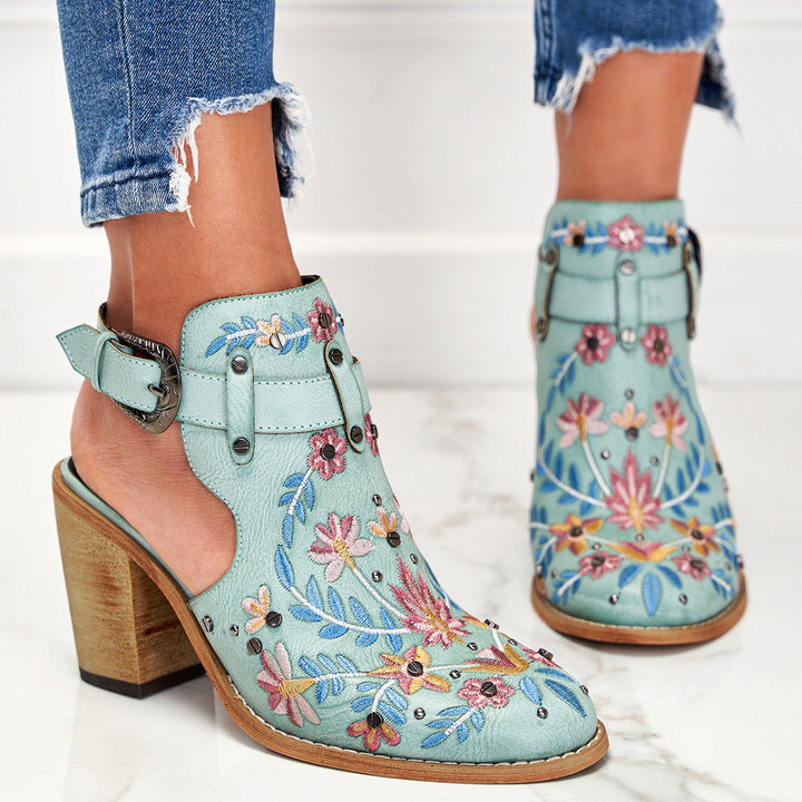 Nina - Floral Embroidery Shoes