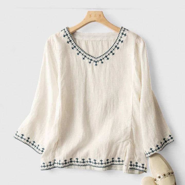 Taysia™  |  Elegant V-neck Blouse
