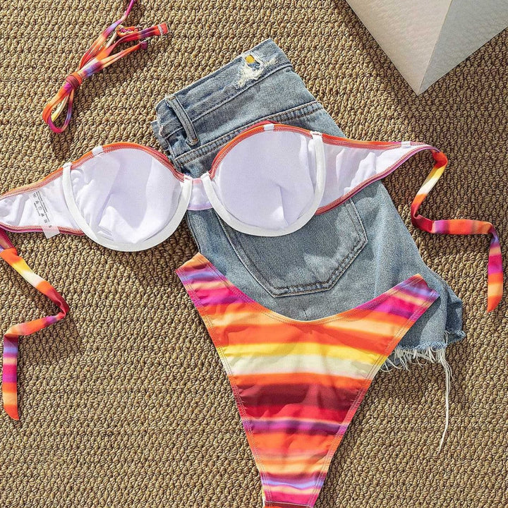 Women's Bikini with Trendy Bustier Design and High Ruching EB